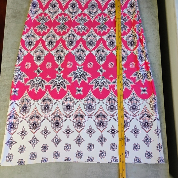 Charter Club Floral Bohemian Sleeveless Midi Dress Coral Pink Spring Size Medium - Picture 9 of 12